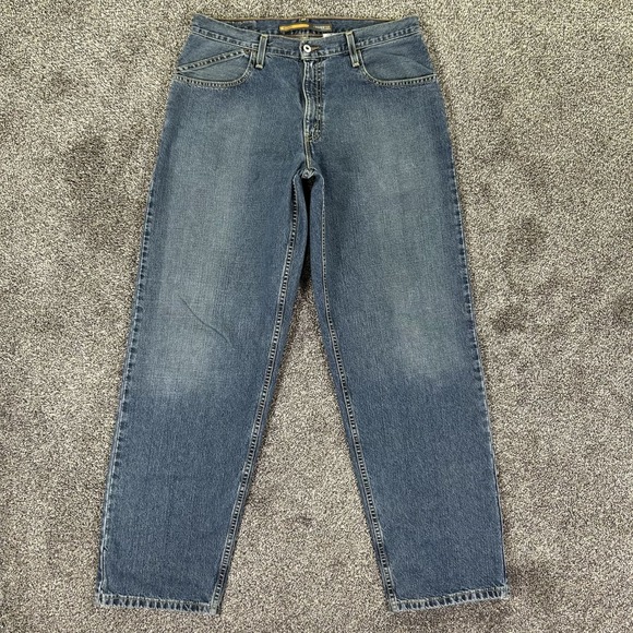 Levis Silvertab Baggy Fit Denim Jeans Mens 33x34 Medium Wash Blue Skater Y2K